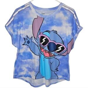 Disney Stitch Short Sleeve Shirt Refractory Lines on Shoulders Size XL Juniors